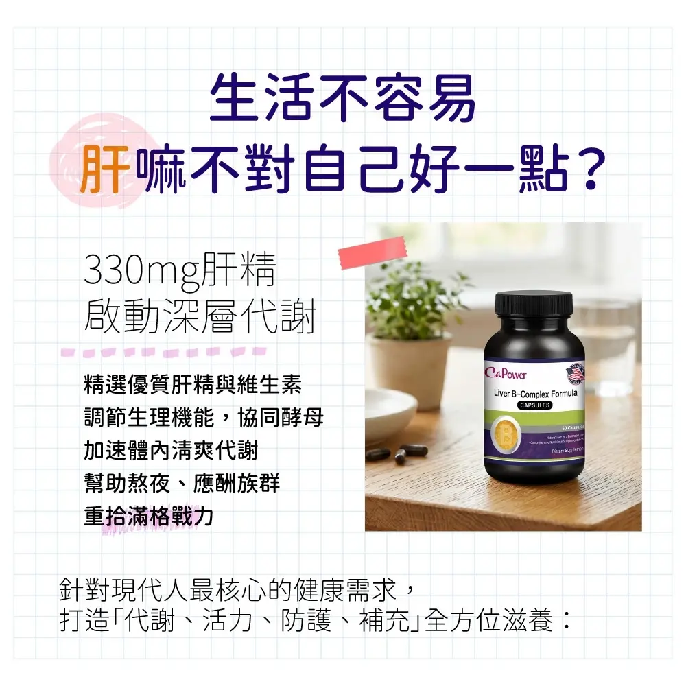 美國CaPower加柏爾 肝精B群複方膠囊 圖 4