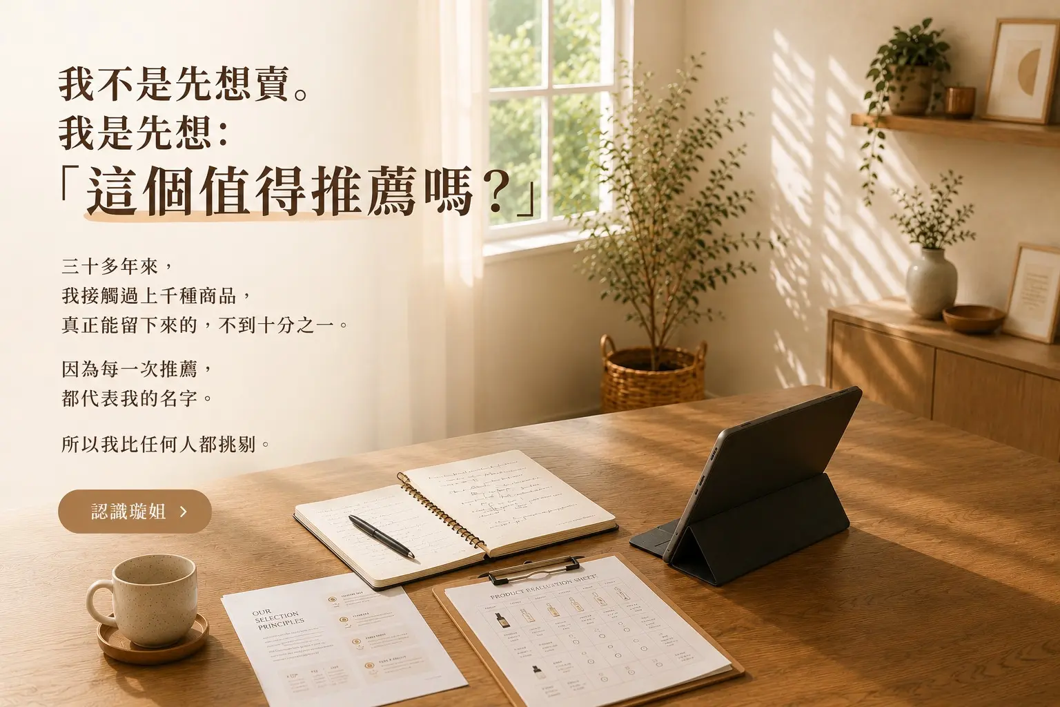 官網第二屏-選品理念