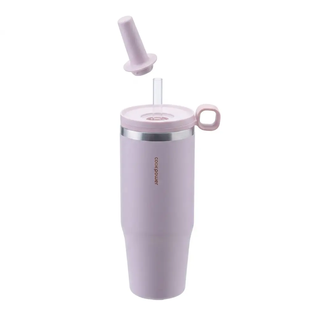鍋寶 真空提環內陶瓷珍珠粗吸管杯1000ml  (2色可選) 圖 2