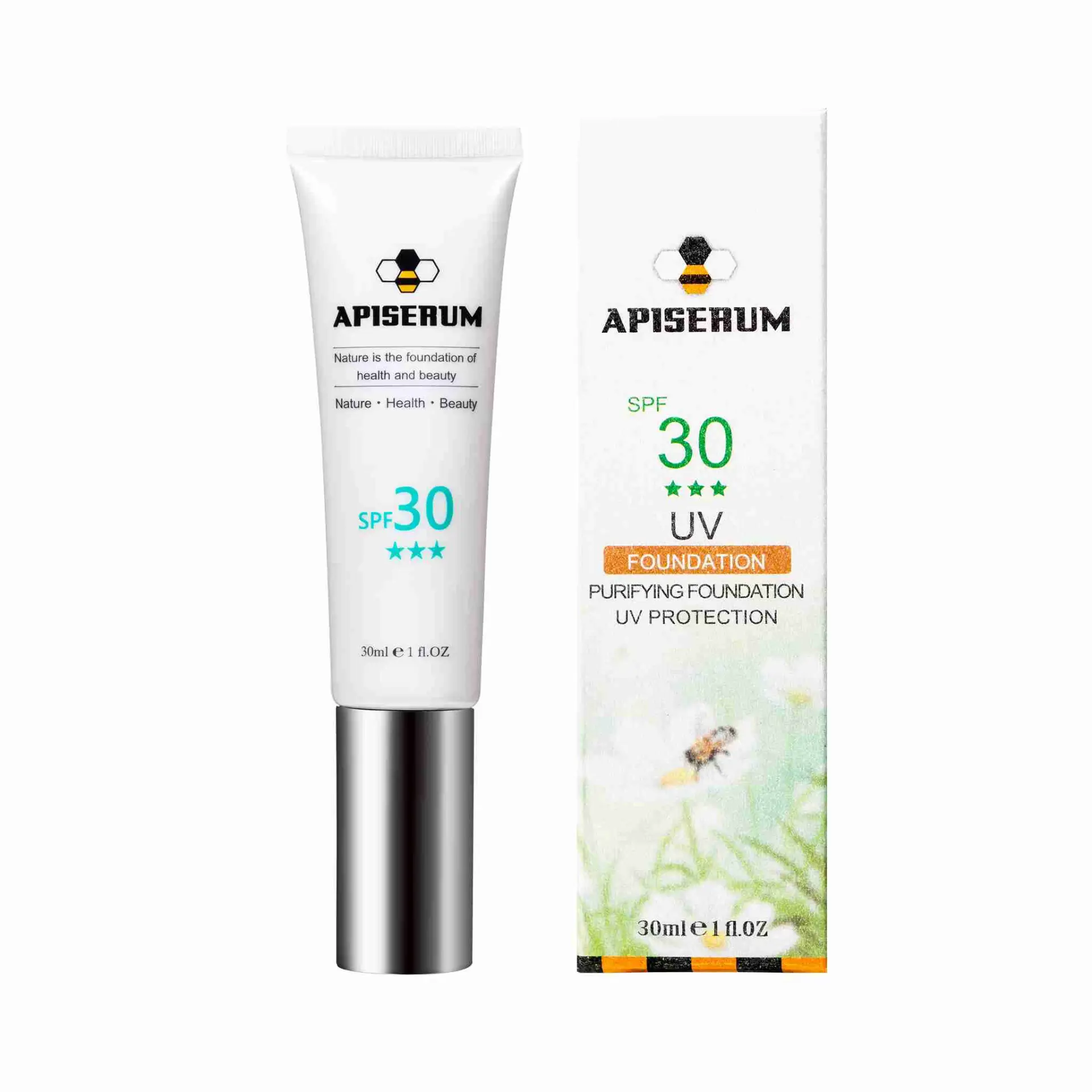 APISERUM 愛比森 淨透無暇隔離粉底乳SPF30★★★30ml/潤色/敏感肌適用