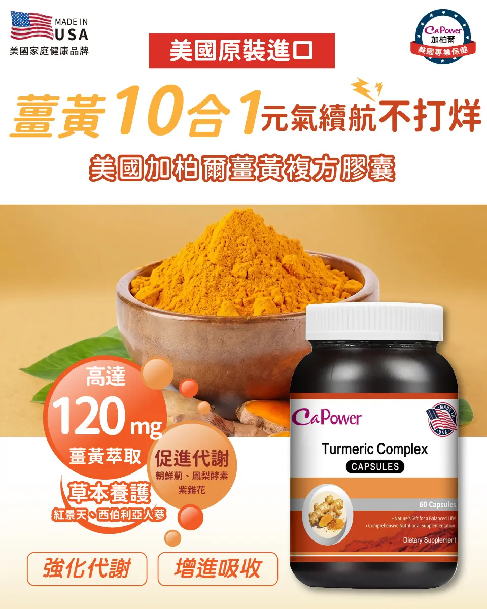 美國CaPower加柏爾 薑黃複方膠囊 圖 2